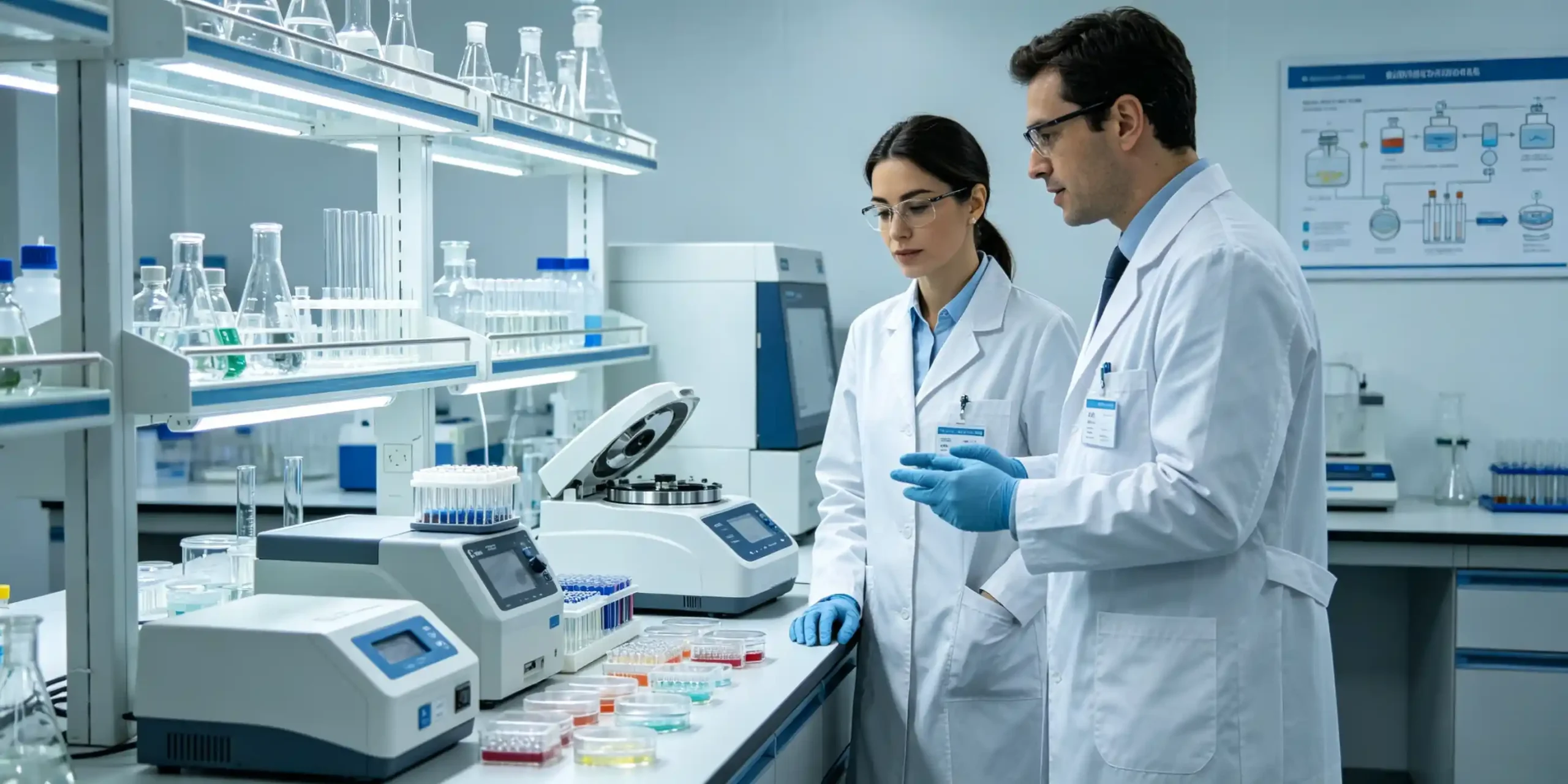 Biotech laboratory peptide research