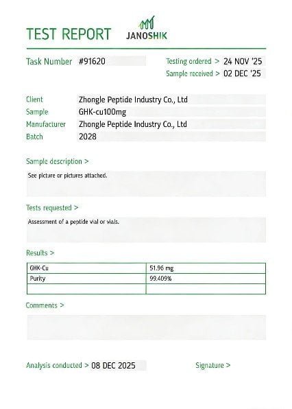 Ruite Peptide COA Certificate - Batch 2185