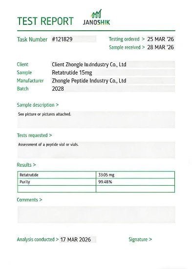 Ruite Peptide COA Certificate - Batch 2569