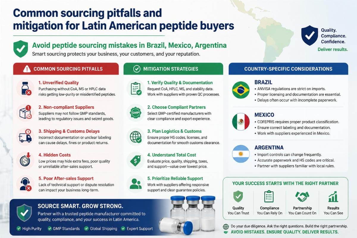 Avoid peptide sourcing mistakes in Brazil, Mexico, Argentina Common sourcing pitfalls and mitigation for Latin American peptide buyers