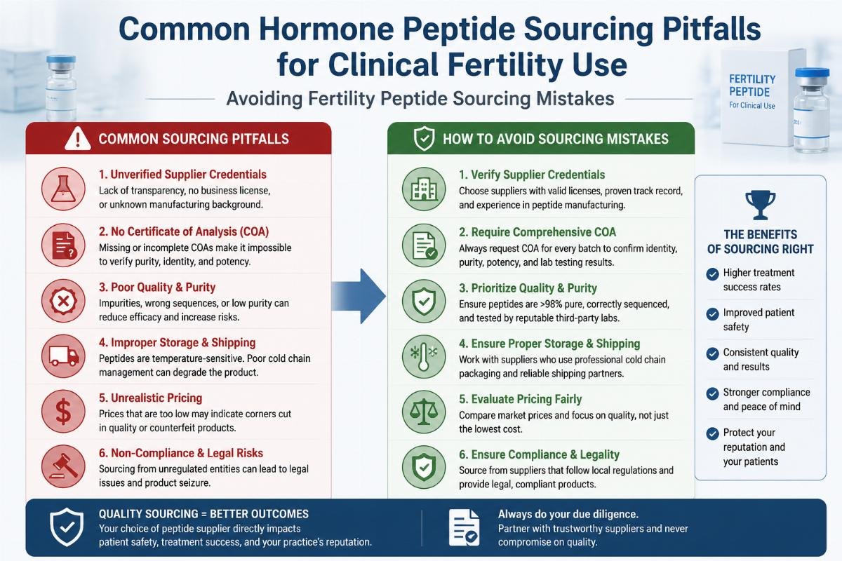 Common hormone peptide sourcing pitfalls for clinical fertility use