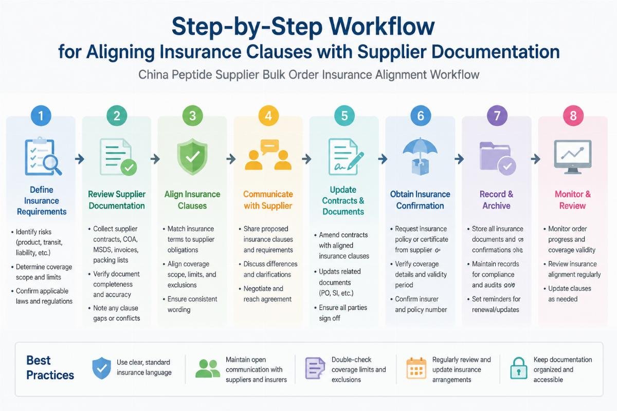 Step-by-step workflow for aligning insurance clauses with supplier documentation