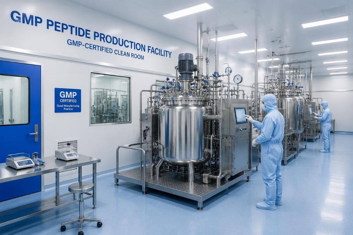 GMP peptide production facility A GMP-certified clean room peptide production facility