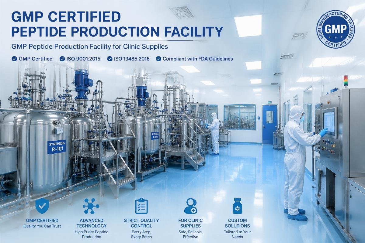 GMP certified peptide production facility clean room overview